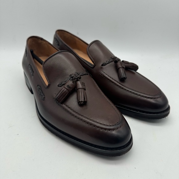 DAPPER SHOES CO. Genuine Leather Handcrafted Classic Braided Tassel Loafer Sz 9 - Picture 2 of 9